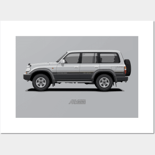 Toyota Land Cruiser 80 VX Limited Silver-Grey Posters and Art